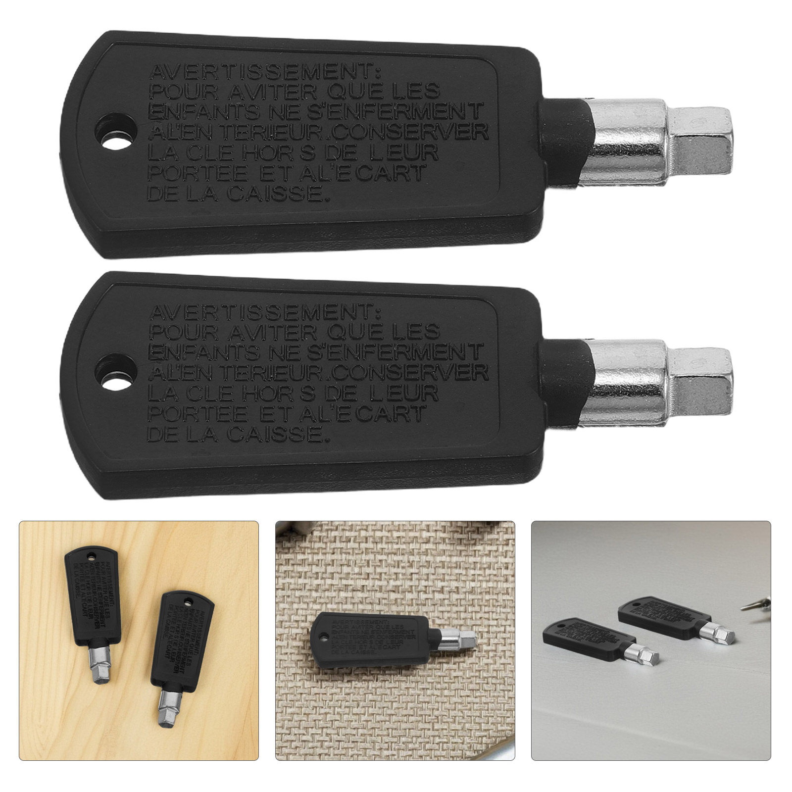 Cabinet Lock Key - กุญแจล็อคประตูตู้แช่แข็ง 2 ชิ้น พร้อมที่จับ สำหรับเปลี่ยนอะไหล่เครื่องใช้ไฟฟ้า อุปกรณ์ตู้เย็น