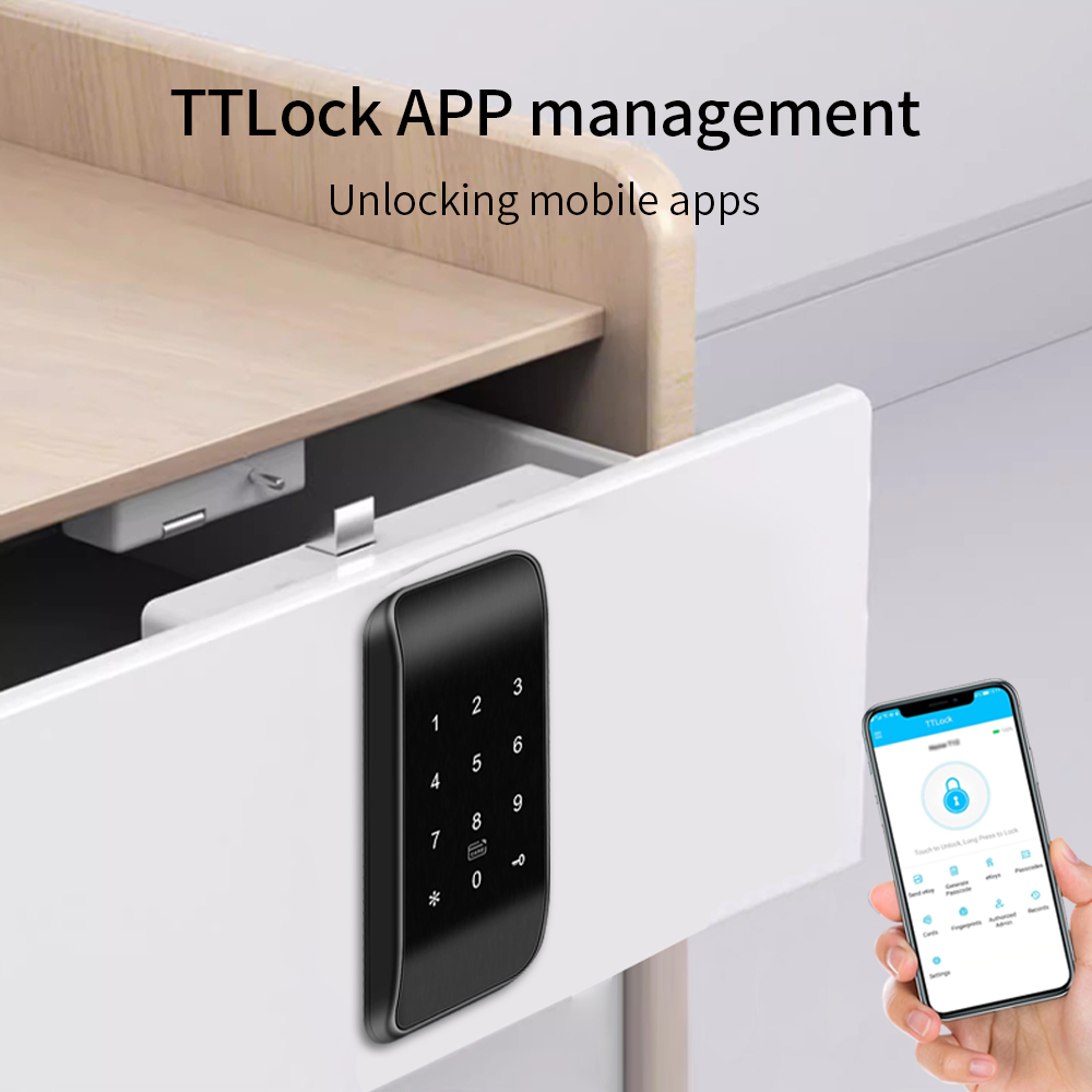 Cabinet Lock Key - TTLOCK APP สมาร์ทตู้ล็อค 13.56 MHz ใช้งานร่วมกับปุ่มกดโทรศัพท์