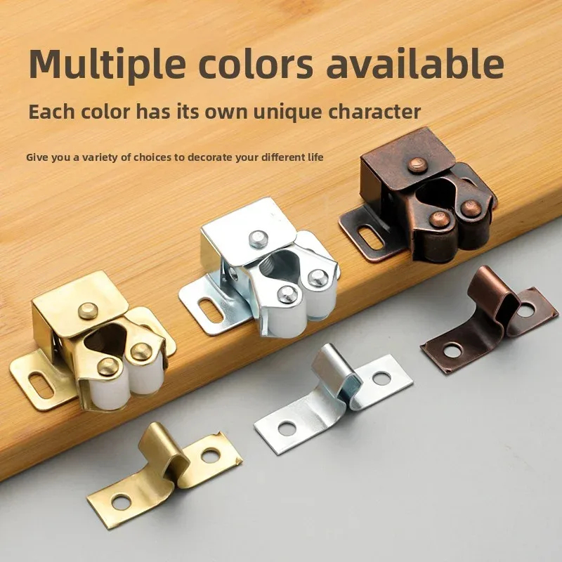 Furniture Hardware Lowes - ตัวล็อคประตูแบบสปริงแม่เหล็กพร้อมลูกปืนคู่แบบกด สำหรับตู้เสื้อผ้า ตู้เตี้ย อุปกรณ์ฮาร์ดแวร์เฟอร์นิเจอร์ในบ้าน