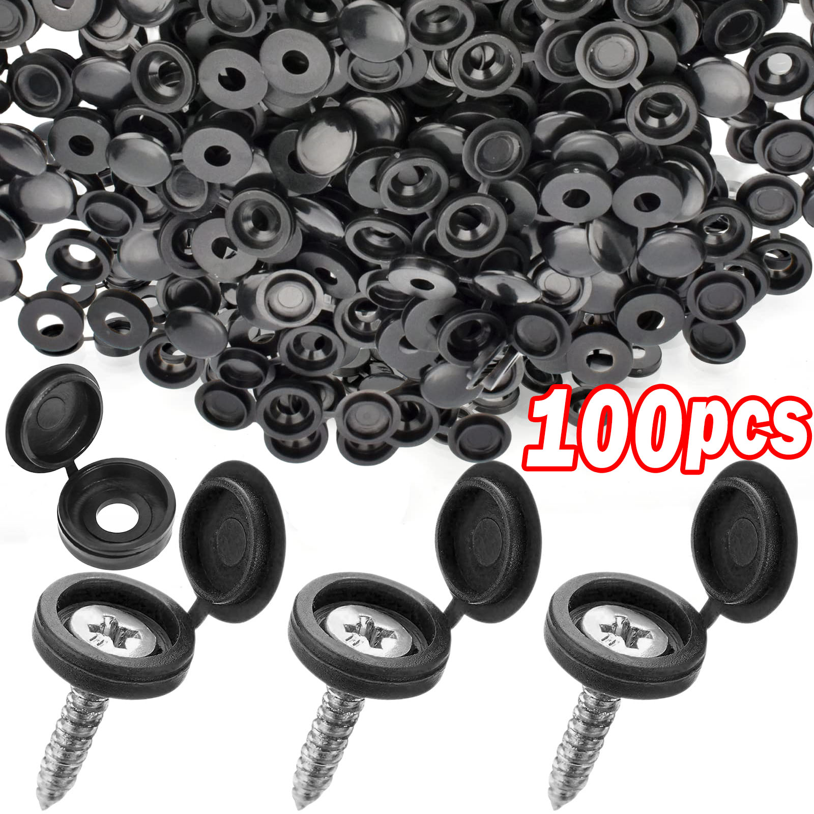 Furniture Hardware Replacement Parts - 5/100PCS บานพับพลาสติกสกรูฝาครอบถั่วพับ Snap ป้องกันหมวกปุ่มสกรูเฟอร์นิเจอร์ไม้ตกแต่งถั่วสลักเกลียวฮาร์ดแวร์