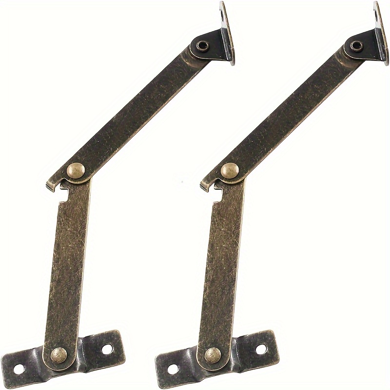 Furniture Hardware Replacement Parts - บานพับรองรับฝาพับสีบรอนซ์โบราณ 2 ชิ้น – สไตล์คลาสสิก ผิวโลหะ