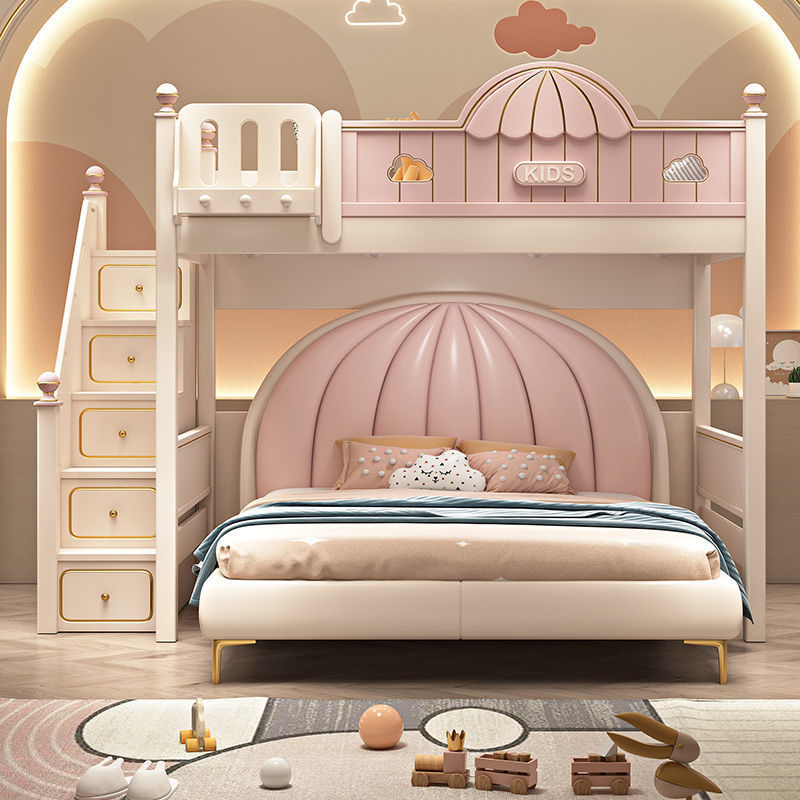 Furniture Hardware Lowes - เตียงสองชั้นสไตล์เจ้าหญิง สีชมพู แบบสูงต่ำ