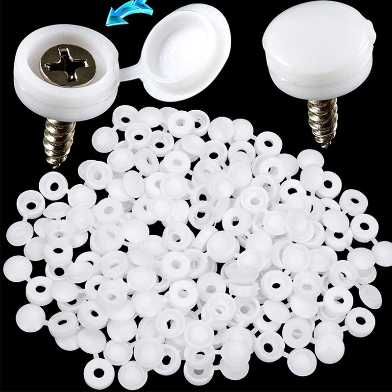 Furniture Hardware Replacement Parts - สีขาวบานพับพลาสติกสกรูฝาครอบพับ Snap ป้องกันหมวกปุ่มสําหรับเฟอร์นิเจอร์รถยนต์ตกแต่งฝาครอบถั่วสลักเกลียวฮาร์ดแวร์