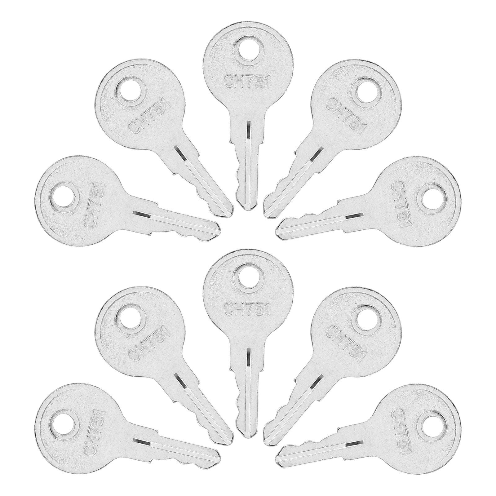 Cabinet Lock Key - กุญแจอเนกประสงค์สำหรับรถบ้าน 10 ชิ้น แบบหนาพิเศษ สำหรับเปลี่ยนกุญแจล็อคประตูรถบ้าน ตู้เก็บของ