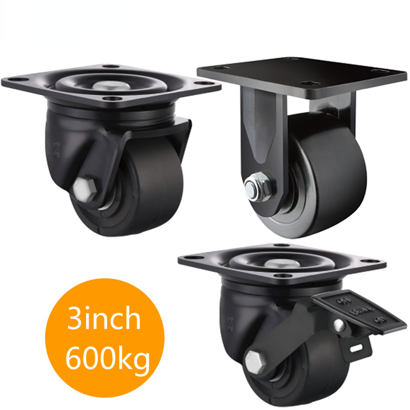 Furniture Hardware Lowes - รับน้ำหนักได้600กก., ล้อ/ล้อต่ำ3นิ้ว, พร้อมเบรก, สำหรับรถเข็นหนัก, เครื่องมือกล, อุปกรณ์ขนาดใหญ่,