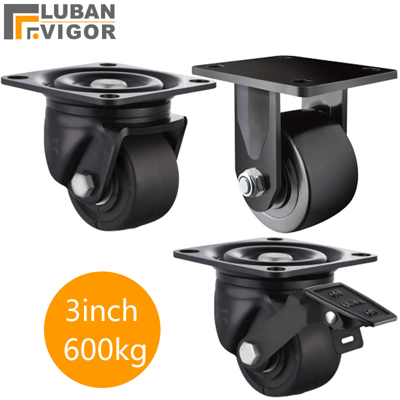Furniture Hardware Lowes - ล้อ3นิ้วล้อต่ำรับน้ำหนัก600กก. พร้อมเบรคสำหรับเครื่องมือเครื่องจักรกลหนักอุปกรณ์ขนาดใหญ่อุปกรณ์อุตสาหกรรมบ้าน