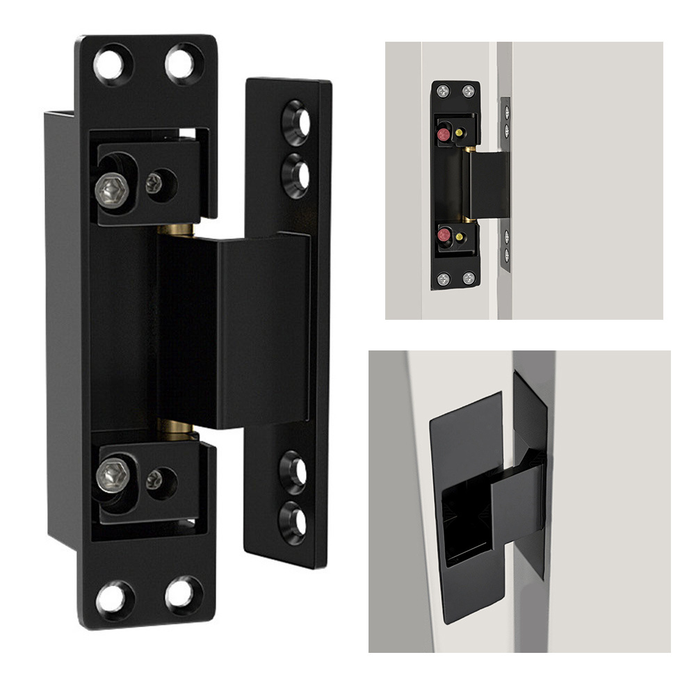 Furniture Hardware Replacement Parts - บานพับประตูสีดำ 1 ชิ้น บานพับประตูแบบซ่อน บานพับปรับได้ บานพับประตูไม้