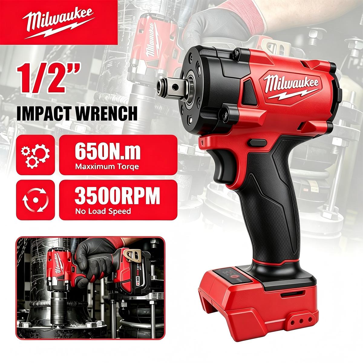 Milwaukee Drill M18 Fuel - มิลวอกี ประแจกระแทกไร้สายแบบไร้แปรงถ่าน 1/2' M18 FUEL แรงบิด