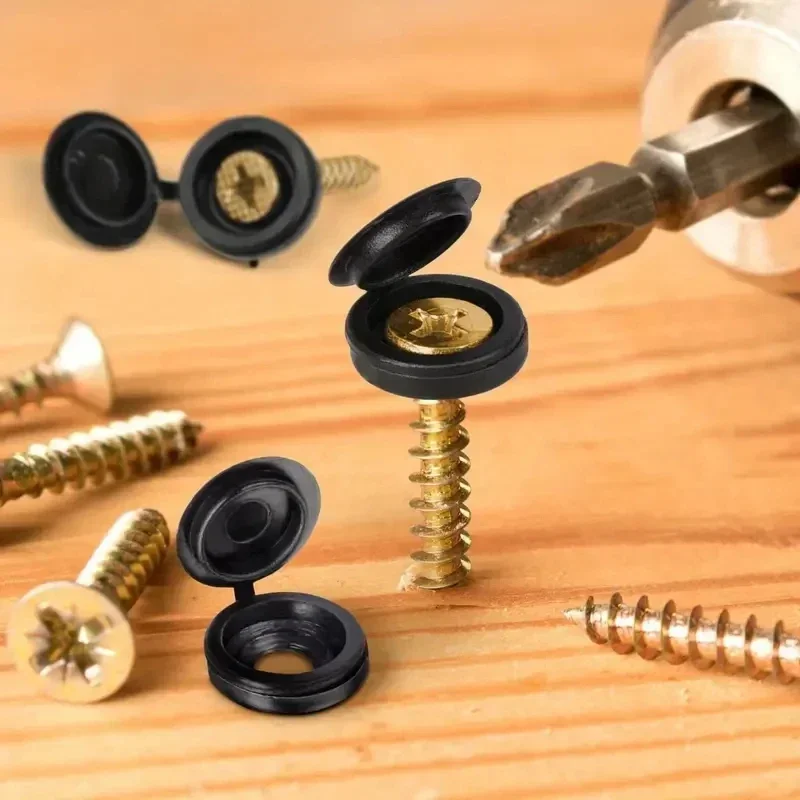 5/100PCS บานพับพลาสติกสกรูฝาคร - Furniture Hardware Replacement Parts บทวิจารณ์และราคา