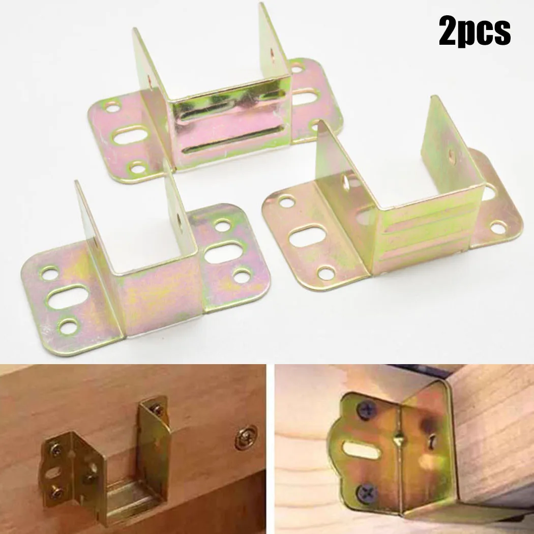 2pcs U รูปโลหะวงเล็บเตียงเตียง - Furniture Hardware Replacement Parts บทวิจารณ์และราคา