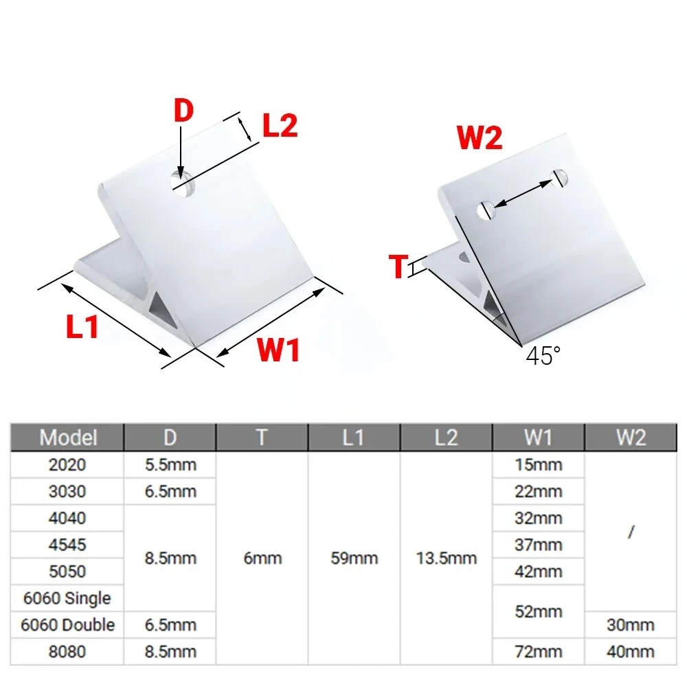 4 ชิ้น 45 องศามุมมุม 2020 3030 - Joint Connector Bracket บทวิจารณ์และราคา