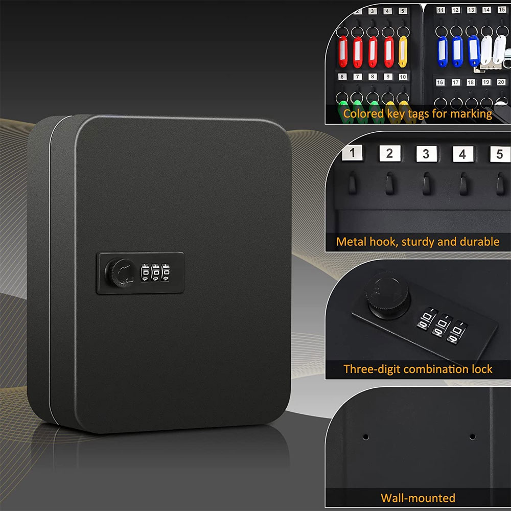 กล่องใส่กุญแจนิรภัยสีดำพร้อมรห - Cabinet Lock Key บทวิจารณ์และราคา
