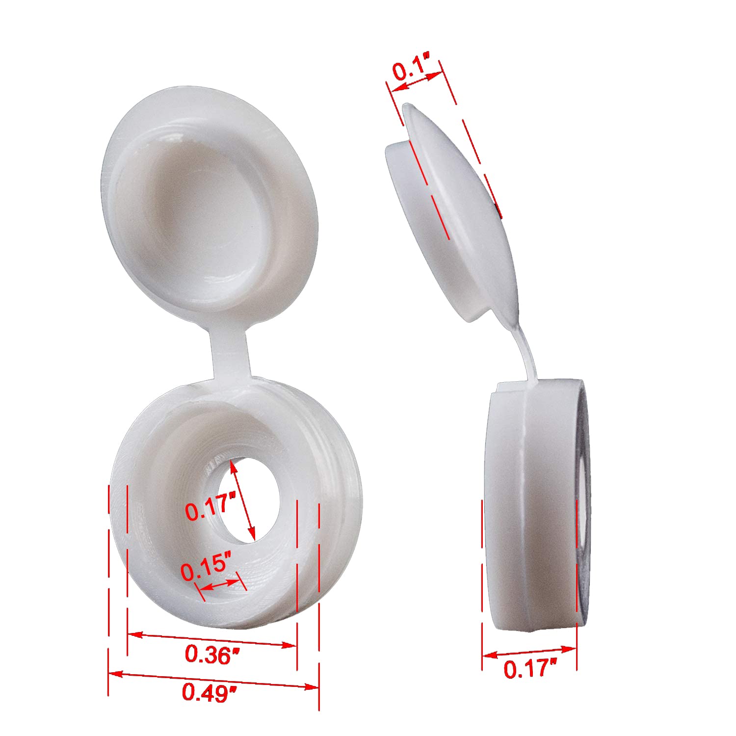สีขาวบานพับพลาสติกสกรูฝาครอบพั - Furniture Hardware Replacement Parts บทวิจารณ์และราคา