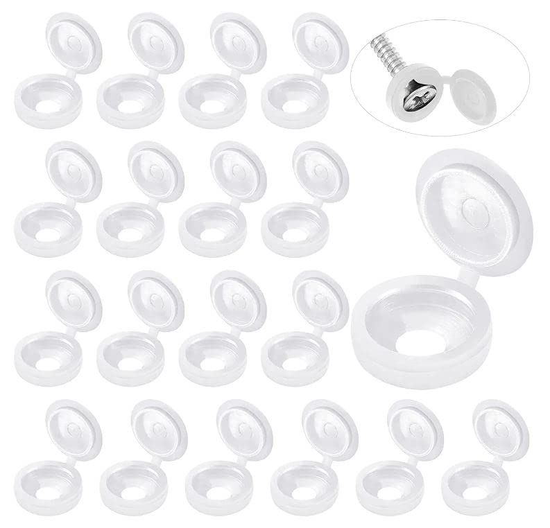 สีขาวบานพับพลาสติกสกรูฝาครอบพั - Furniture Hardware Replacement Parts บทวิจารณ์และราคา