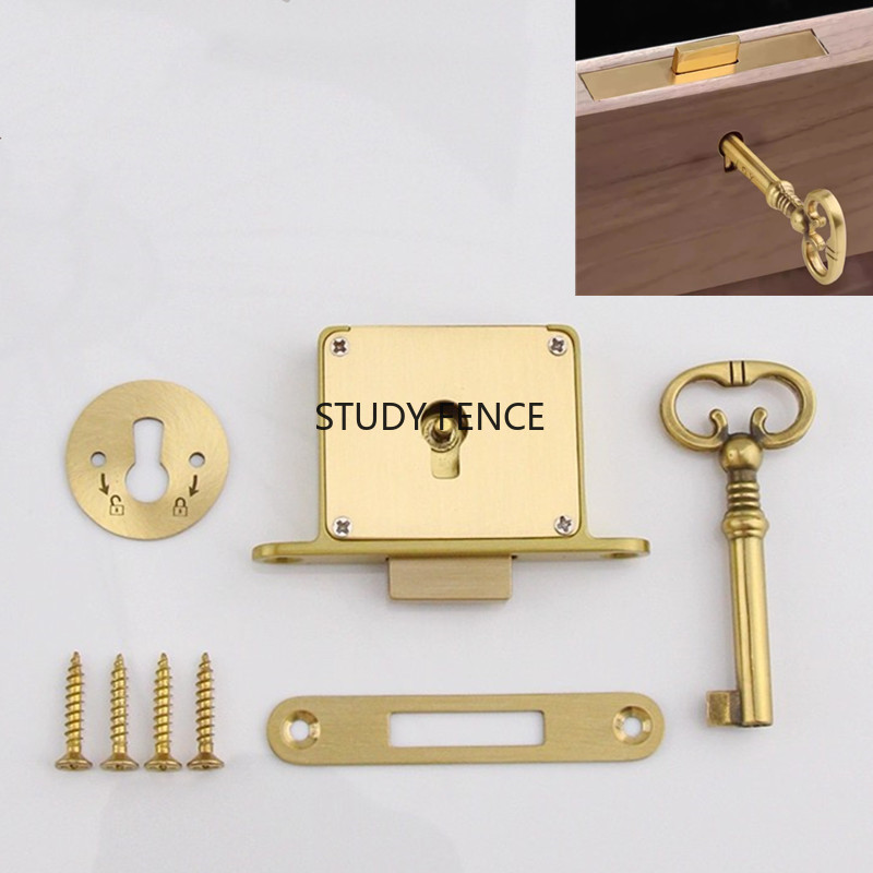 กุญแจล็อคตู้ลิ้นชักโลหะโบราณ 1 - Cabinet Lock Key บทวิจารณ์และราคา